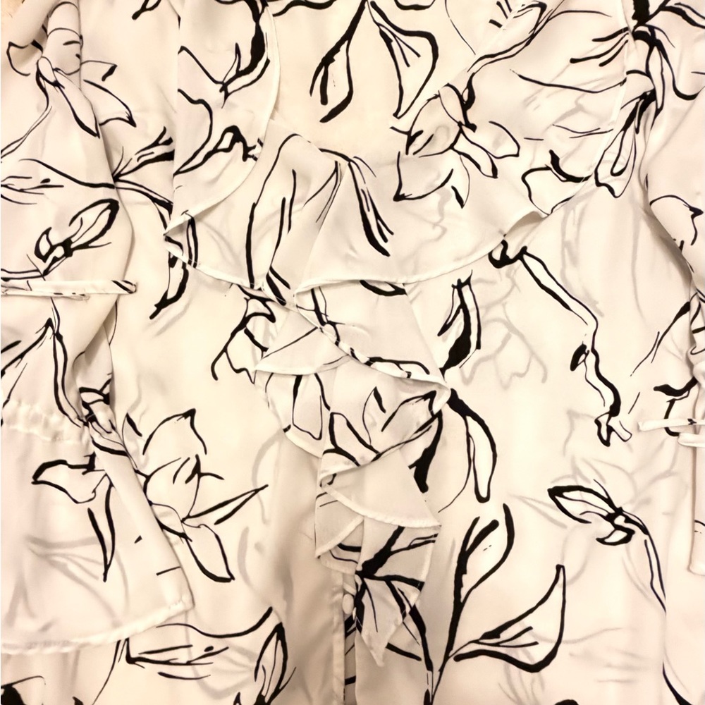 Karl Lagerfeld Black and White Floral Blouse